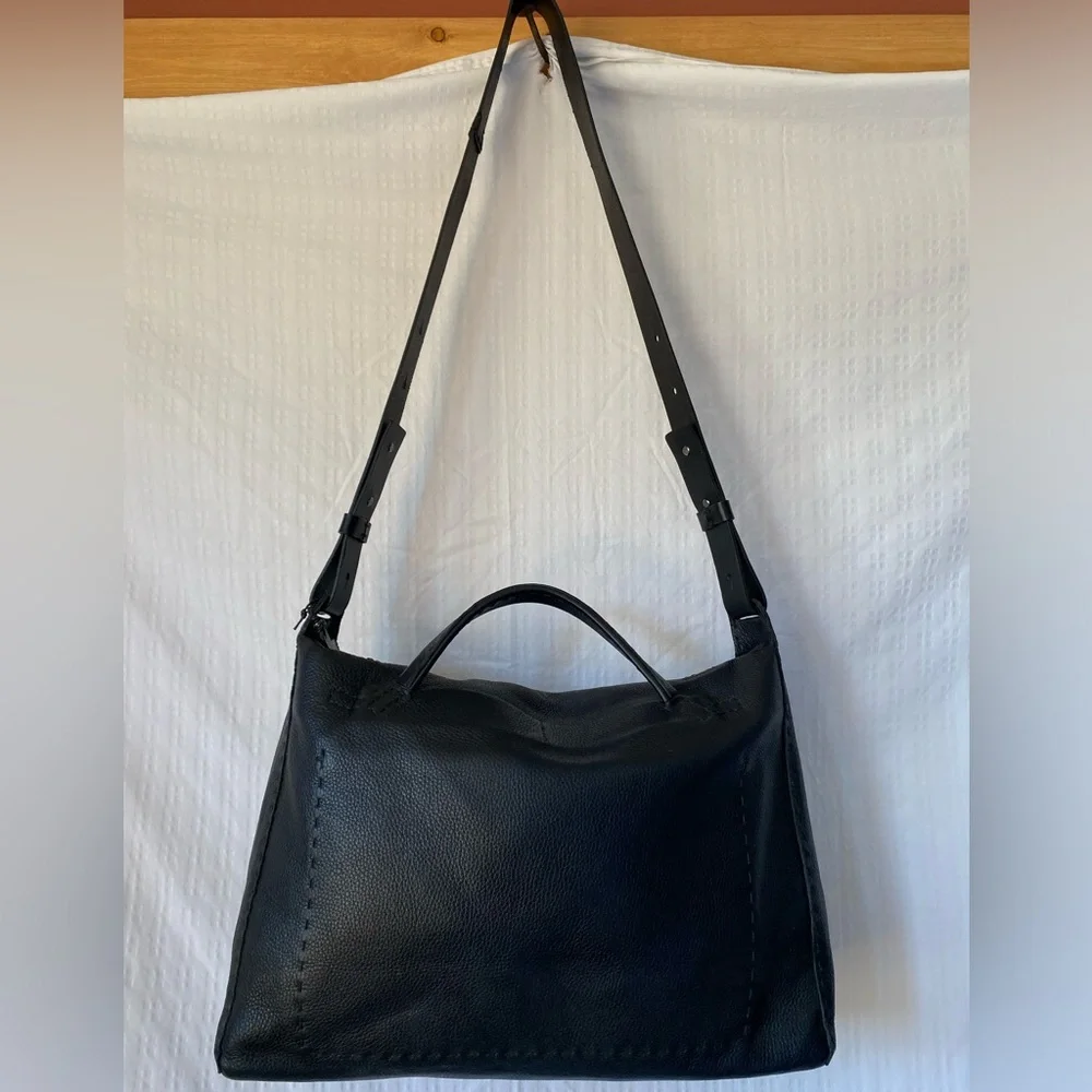 Black Leather Crossbody Bag - Picture 4 of 16
